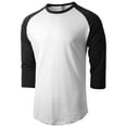 thumbnail image 5 of Ma Croix Men's Basic Baseball Raglan 3/4 Sleeve T-Shirts, 5 of 5