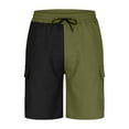 thumbnail image 4 of Deals YLSDY Men's Color Block Shorts Casual Elastic Waist for Men Mens Athletic with Pockets Swim Trunks Vacation Army Green XXXL, 4 of 6