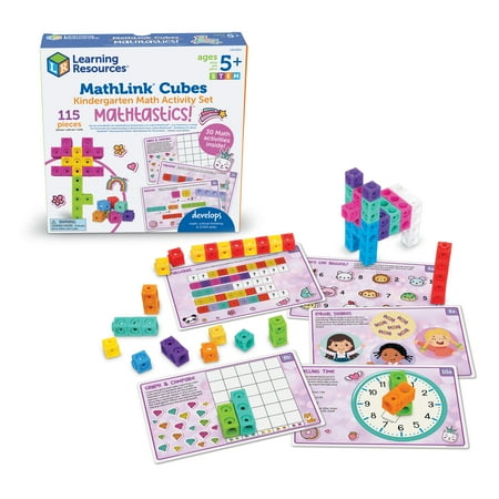 UPC: 0765023093346 | Learning Resources MathLink Cubes Kindergarten Math Activity Set Mathtastics! 115 Pieces Math Games for Boys and Girls Ages 5+