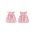 thumbnail image 2 of Kids Toddler Little Baby Girl Easter Bunny Dress Puff Short Sleeve Stripes Smocked Dresses Easter Outfit Summer Princess Dress, 2 of 9
