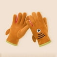 thumbnail image 2 of Wyobmus Kids Winter Gloves Fleece Lined Thick Warm Full Fingers Gloves Shark Shape Insulated Clod Weather Windproof Gloves A-Orange*, 2 of 3