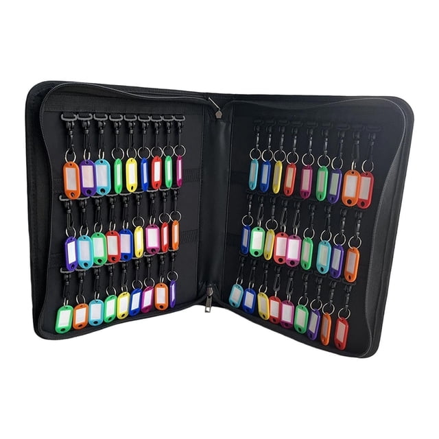 Dickly Portable Key Case Fireproof Key Binder Waterproof Portable Key Keeper with Hooks with 54 Tags