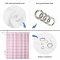 thumbnail image 5 of Pink Waterproof Fabric Shower Curtain,Country French Rustic Buffalo Plaid Modern Art Waterproof Fabric Shower Curtain for Bathroom Curtains Bathtubs Hotel Shower Curtains with 12 Hooks Long 72x78in, 5 of 8
