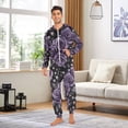thumbnail image 6 of FORMRS Onesies Pajama for Adults Unisex Hoodie Winter Jumpsuit One Piece Sleepwear, Sizes S-2XL, Purple Roses, 6 of 7
