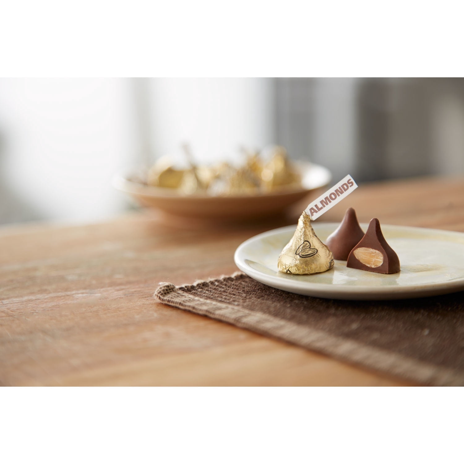 Hershey's Kisses Milk Chocolate with Almonds Candy, Share Pack, 10 OZ