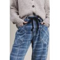 thumbnail image 6 of ZhiHiMeRi Women's Plaid Drawstring Jeans, Casual Sky Blue Denim 16, 6 of 8