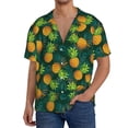 thumbnail image 3 of Sigee Pineapples with Palm Leaves Print Men's Shirts Casual Button Down Short Sleeve Summer Beach Shirt Hawaiian Vacation Shirts Tee Shirt-Small, 3 of 7