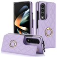thumbnail image 2 of ELEHOLD Luxury Wallet Case for Samsung Galaxy Z Fold 3, Faux Leather Non-Slip Grip Ring Holder Flip Kickstand Card Cash Slot Shockproof Protection Case for Samsung Galaxy Z Fold 3 ,Purple, 2 of 7