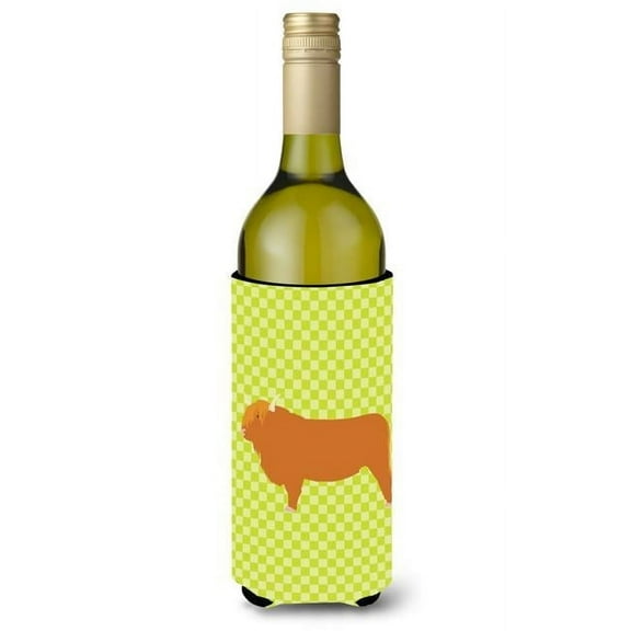Highland Cow Green Wine Bottle Beverge Insulator Hugger