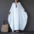 thumbnail image 3 of Robe Longue Col Demi-Manche Grande Robe Décontractée Élégante Femmes Robes Amples, 3 of 9