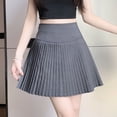 thumbnail image 5 of Levmjia Womens Pleated Short Skirt High Waist A Line Skirt Solid Color Anti Chafing Lined Mini Skirt Soft Stylish For Daily Dating Party Vacation Spring Summer Wear, 5 of 7