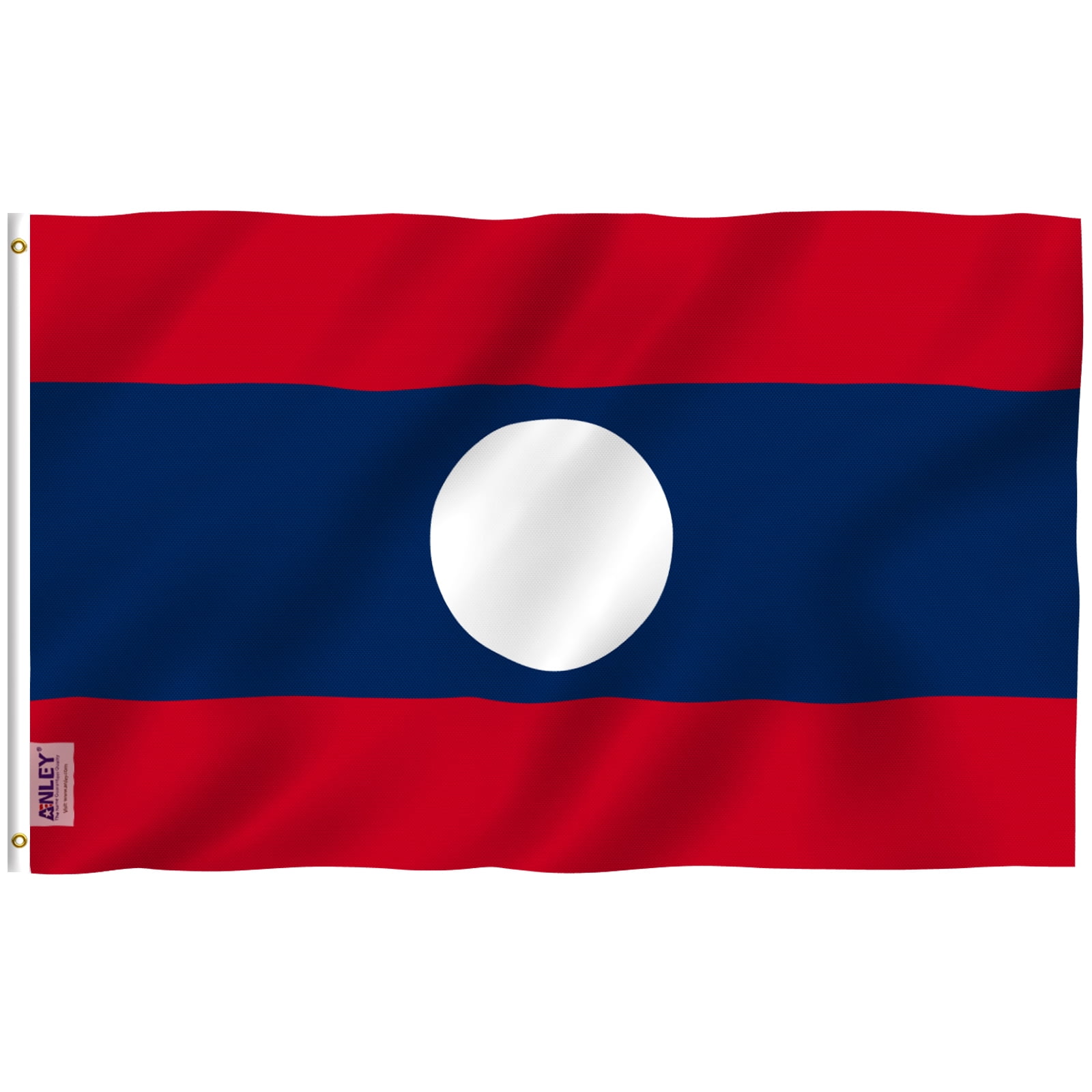 Anley 3 ft x 5 ft Laos Flag Lao People's Democratic Republic Flags
