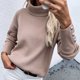 thumbnail image 5 of Suéter de cuello alto para mujer, suéter de manga larga con cuello alto, suéter de color liso, suéter para mujer, 5 of 7