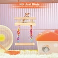 thumbnail image 2 of Juguetes Loro plataforma de madera jugar gimnasios soportes de ejercicio con columpio de madera acrílica noria masticar para animales mejillas verdes, 2 of 5