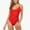 Red Monokini Swimsuits 08, variant on Usmixi Monokini Swimsuits for Women Cut-out Tummy Control One Piece Strap Bikini Sleeveless V-Neck Solid Swimwears Hot Pink S