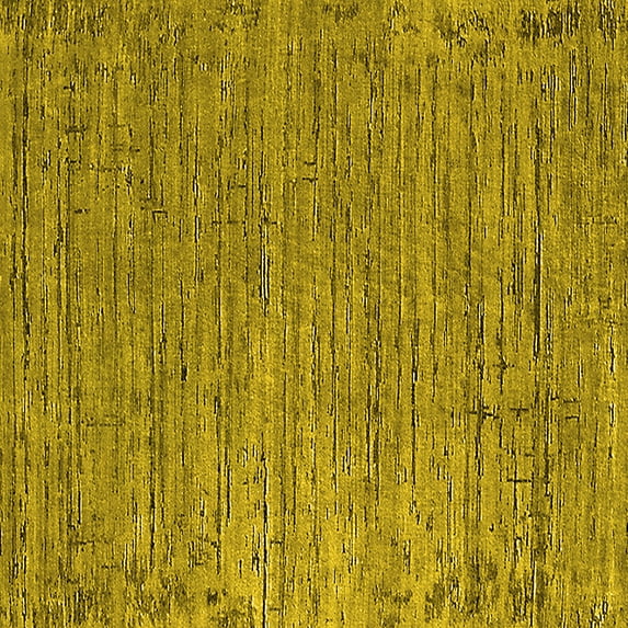 Ahgly Company Indoor Square Solid Yellow Modern Area Rugs, 3' Square