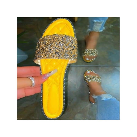 

Tenmix Women Beach Non Slip Flat Sandals Comfortable Backless Slides Ladies Home Casual On Slide Sandal