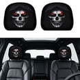 thumbnail image 6 of 1 Pack Halloween Creepy Clown Demon Face Car Headrest Cover Horror Scary Head Rest Protector Cover Elastic Auto Interior Prank Decor For Car SUV Truck, 6 of 6