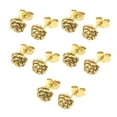 thumbnail image 1 of Pendientes de 5 piezas Qarigey para mujer y niña Aretes redondos de acero de titanio dorado, 1 of 6