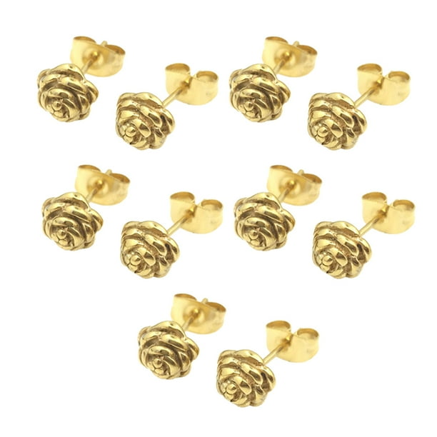 Pendientes de 5 piezas, aretes redondos, regalos geométricos, accesorios de joyería, cartílago, abalorio de boda a la moda para mujeres y Ropa, zapatos y accesorios Miscelánea alfiler dorado Minnieouse AP009678-04B