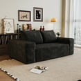 thumbnail image 5 of 63" 2Setaser Sofa,Corduroy Fabric,Deep Seat Couches,Comfy Loveseat Sofa,No Assembly,1pcs for Living room, Bedroom,Conference room ,Apartment,Black, 5 of 10