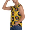 thumbnail image 3 of Lsque Retro Vinyl Records Print Men's Cotton Blend Sleeveless Muscle Shirts (S-3XL)- Moisture Wicking, Odor Protection, UPF 30+,X-Large, 3 of 8