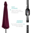 Best Choice Products 10ft Outdoor Steel Market Patio Umbrella w/ Crank, Tilt Push Button, 6 Ribs - Burgundy - image 6 of 7