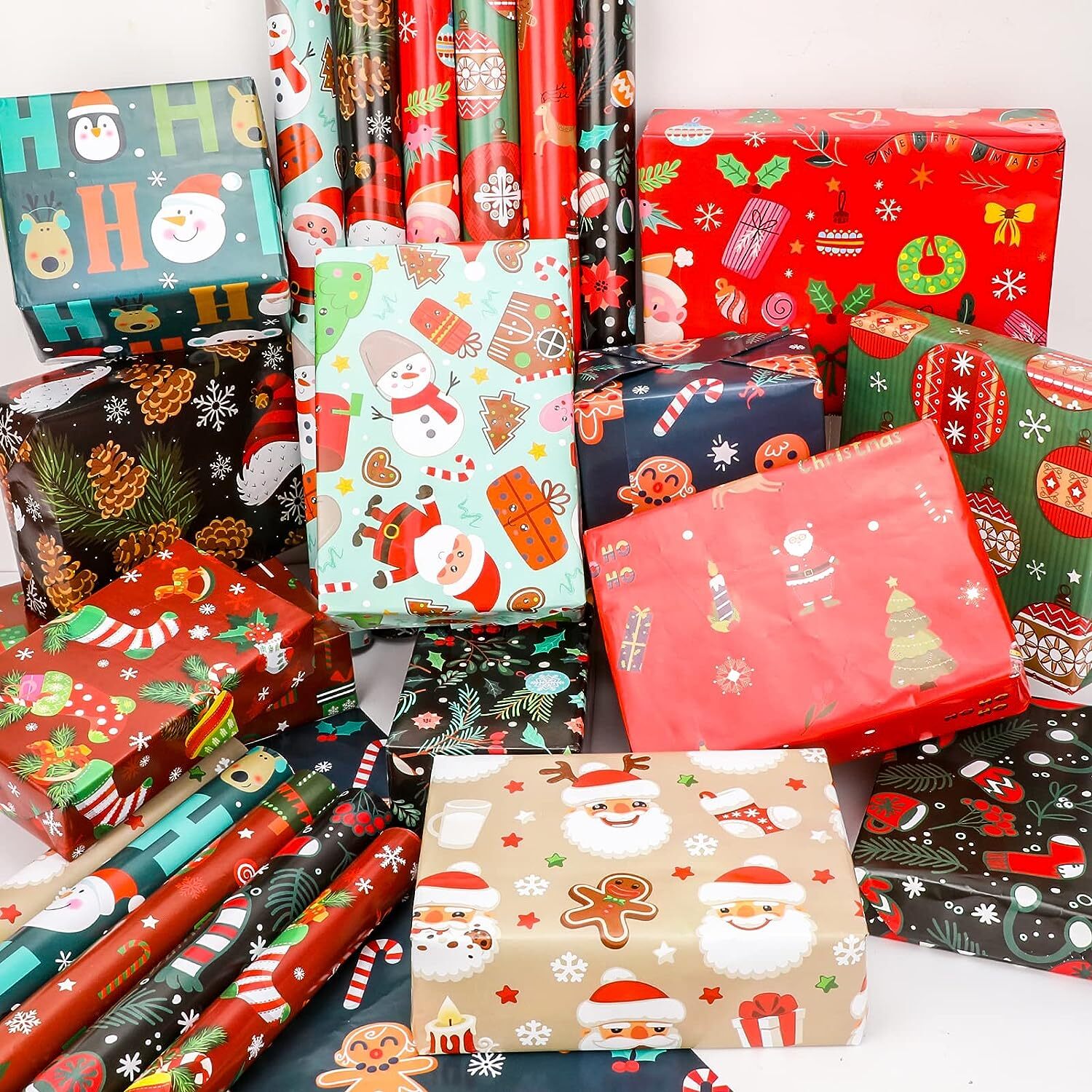 Konsait 12-Pack Christmas Wrapping Paper Sheets photo 7