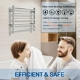 thumbnail image 2 of Chauffe-serviettes Chauffant, Porte-Serviettes Électrique 5 Bars avec Minuterie Intégrée, Porte-Serviettes en Acier Inoxydable pour Salle de Bain Hôtel Gym RV Spa, Chauffage Rapide, à Brancher (Chrome), 2 of 6