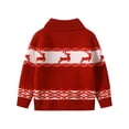 thumbnail image 3 of Fdqin Boys Christmas Sweater Cardigan Girls Reindeer Snowflake Collared Knitted Sweaters Kids Button Down Ugly Christmas Cardigans Red 9-10 Years, 3 of 11