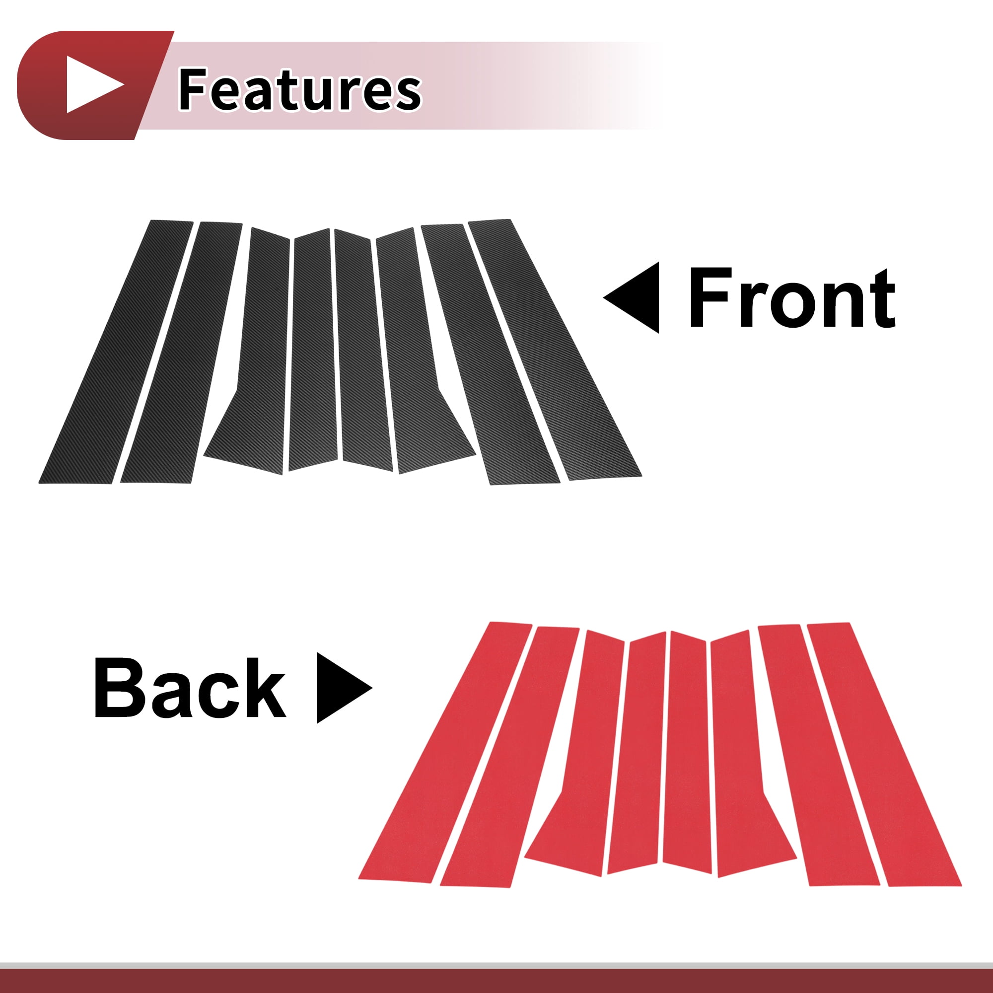 Unique Bargains Door Pillar Window Trim Anti Scratch Sticker for Audi Q7 06-15 Light Black