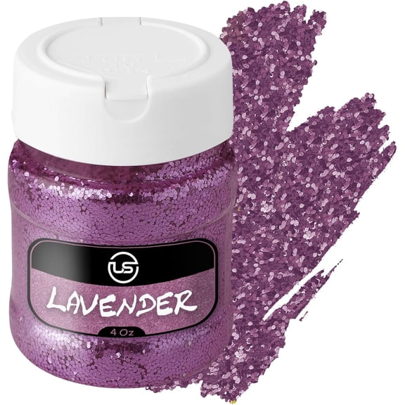 Glitter , Lavender Fine Glitter for Crafts,  and Scrapbooking - 4 OZ Shaker Bottles  for Tumblers and Crafts