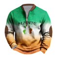 thumbnail image 1 of Culottes pour Femmes Haut Imprimé pour la Saint-Patrick Demi-Fermeture à Glissière Manches Longues Col Rond Multicolore, 1 of 5