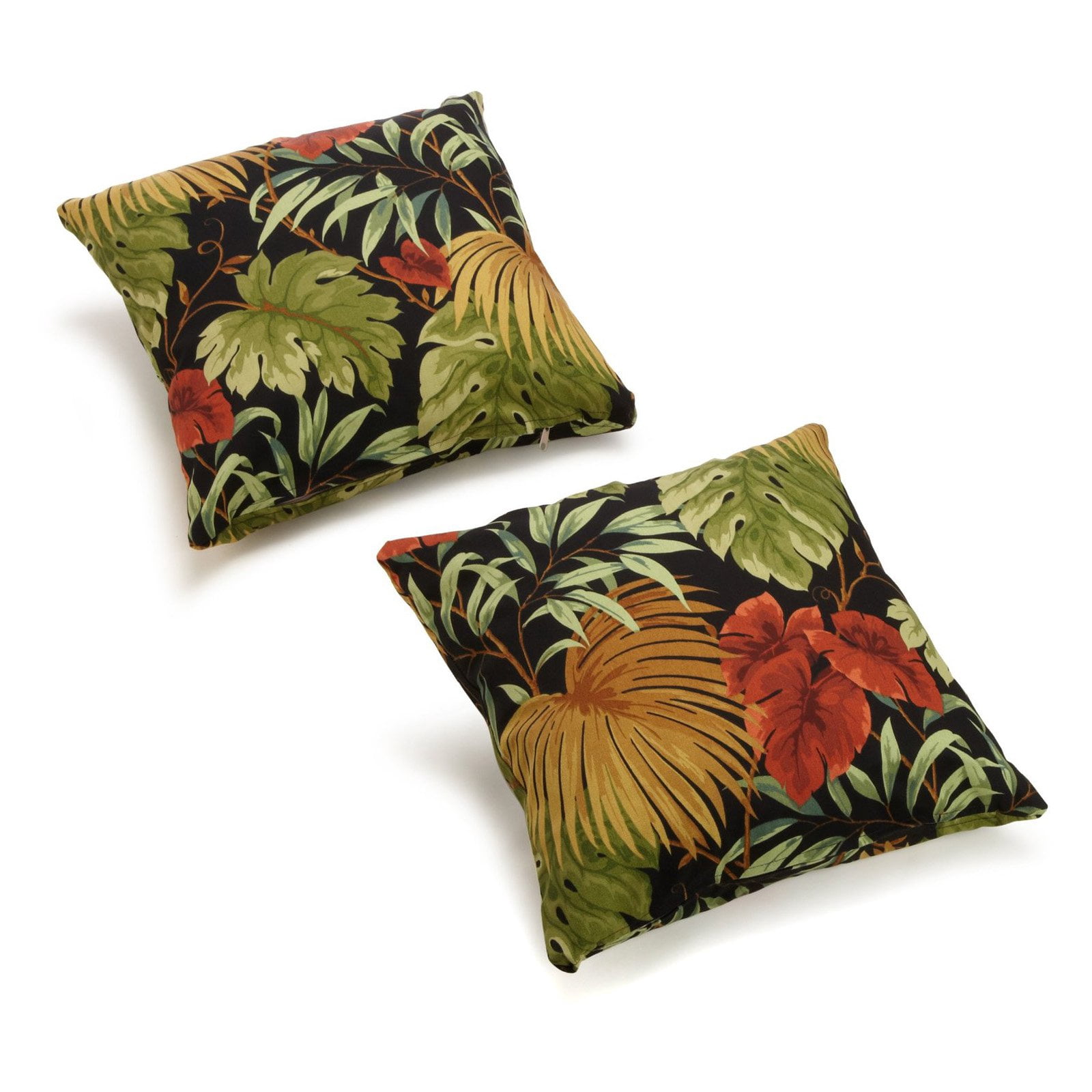 Blazing Needles 18 x 18 in. Patterned Outdoor Throw Pillows Set of 2