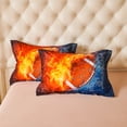 thumbnail image 6 of Koniroom 3-Piece Fire and Water Football Comforter Set Full Size for Boys - Bold Sports Bedroom Decor - Themed Bedding Gift Idea, 6 of 8