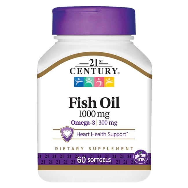21st Century Omega-3 Fish Oil Softgels, 1000 mg, 60 Count