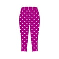 thumbnail image 5 of AGWOLF Womens Capri for Summer Clearance, Tummy Control Capri Leggings High Waisted Knee Length Yoga Pants Trendy Swiss Dot Print Leggings Hot Pink S, 5 of 7