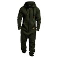 thumbnail image 2 of Baqcunre Men Pure Color Splicing Autumn Winter Casual Hoodie Print Zipper Solid Jumpsuit,XXL,One Piece Jumpsuit,Men'S Pants,Full Body Jumpsuit,Hoodies For Men,Mens Fashion,Green, 2 of 9