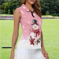 thumbnail image 2 of Yuyamidu Cute Snowman Women's Sleeveless Golf Shirts Athletic Tennis Shirts Pink Christmas Workout Shirts Golf Clothes Activewear Size S, 2 of 8