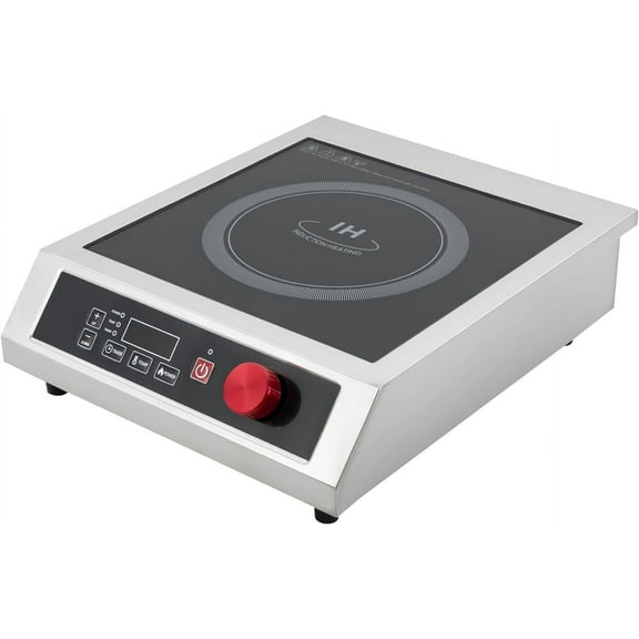 Commercial Induction Cooktop with LED Digital Display Screen, 500-3500W Adjustment Powerful Electric Induction Burner, Overheat Protection Countertop Electric Stove