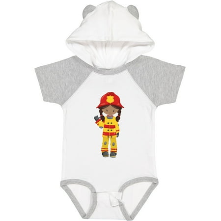 

Inktastic African American Girl Girl Fireman Firefighter Gift Baby Girl Bodysuit