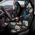 thumbnail image 4 of Chririnla Moonlit Daisy & Blue Butterfly Pattern Front Seat Covers Polyester Waterproof Easy to Install Car Seat Protectors for Auto, 4 of 12