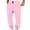 Pink, variant on Mgmyaa Unisex Double Pocket Cargo Pants Elastic Drawstring Waist Casual Loose Trousers Relaxed Fit Lounge Pants Sizes S-3XL
