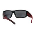 thumbnail image 4 of Choppers Rectangular Biker Warp Around Flaming Arm Riding Sunglasses Black Red Black, 4 of 4