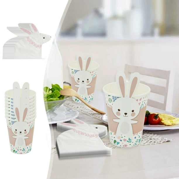 Vasos de Papel Irregulares con Diseño de Anomalía de Pascua, Toallas de Papel, Decoración para Fiestas, Juego de Vajilla Desechable de Pascua