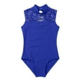 thumbnail image 3 of TSSOE Big Girls Sleeveless Floral Lace Cut Out Back Ballet Dance Leotard Gymnastics Jumpsuit Dancewear Blue L, 3 of 7