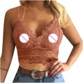 thumbnail image 4 of Fesfesfes Women Vest Crop Wireless Bras Lingerie Sexy V-Neck Hollow Lace Underwear Camisole Summer Tank Tops with Built in Bras, 4 of 7