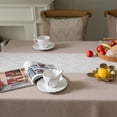 thumbnail image 3 of Enova Home High Quality Tablecloth with Tassels, Thick Rectangle Cotton and Linen Table Cover for Dining Kitchen Decoration (Brown, 54" x 78" ), 3 of 6