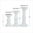 thumbnail image 3 of DecMode 3 Candle White Mango Wood Turned Style Pillar Candle Holder, Set of 3, 3 of 10