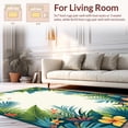 thumbnail image 2 of ODIKA 2'x3' Machine Washable Non-Slip Area Rug, Steel Playful Jungle Theme Exotic Blooms High Traffic Rug, Green, 283161, 2 of 7